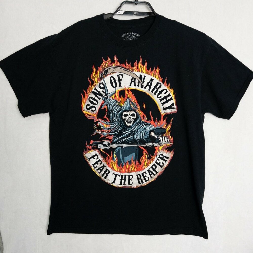 Sons Of Anarchy T Shirt Mens XL Black Fear The Reaper Graphic Tee Biker